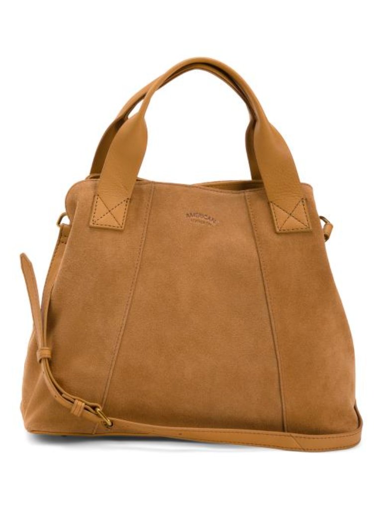 American Leather Co Suede Ada Triple Entry Satchel
